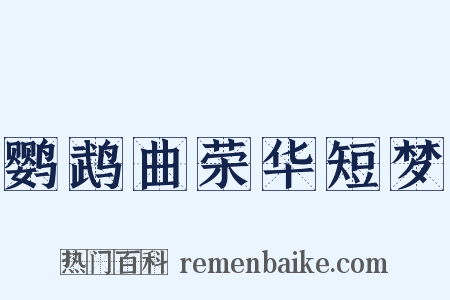 鹦鹉曲荣华短梦是什么意思的图片